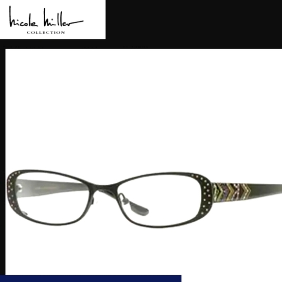 New Nicole Miller Eyeglasses Frames, Luna, Black with Bling, y2k, Caviar - Picture 1 of 9